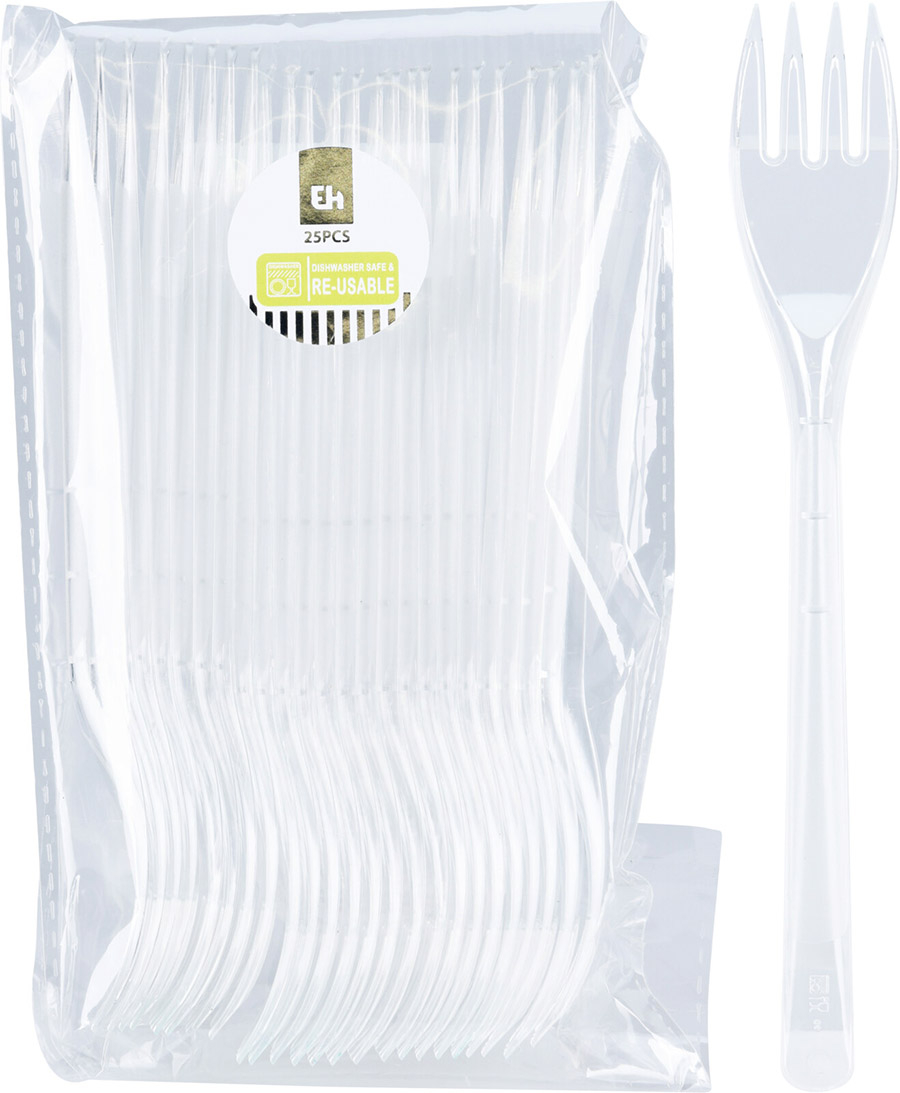 Plastik bestik, gafler 25-pak