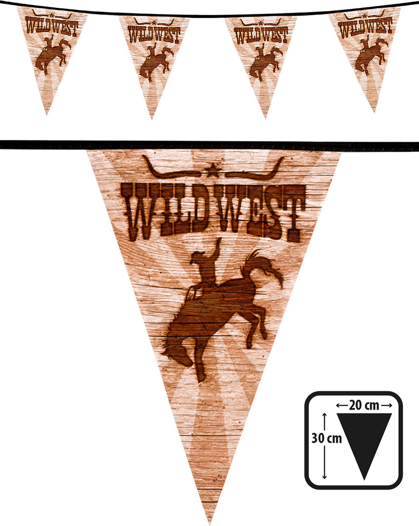 Flagguirlande Wild West, 6 m