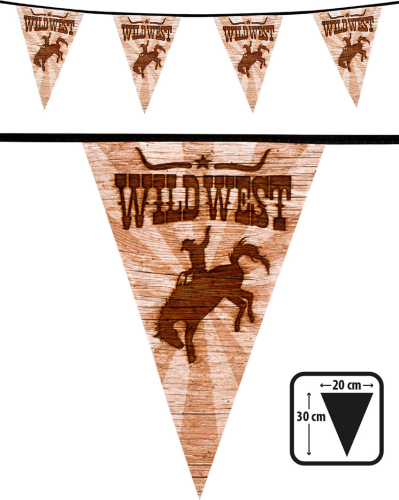Flagguirlande Wild West, 6 m