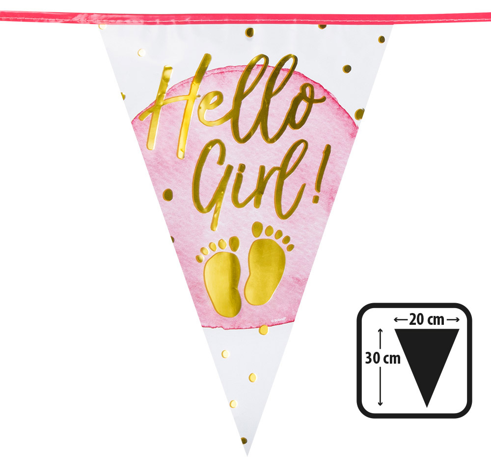 Flagguirlande Hello Girl 6 m