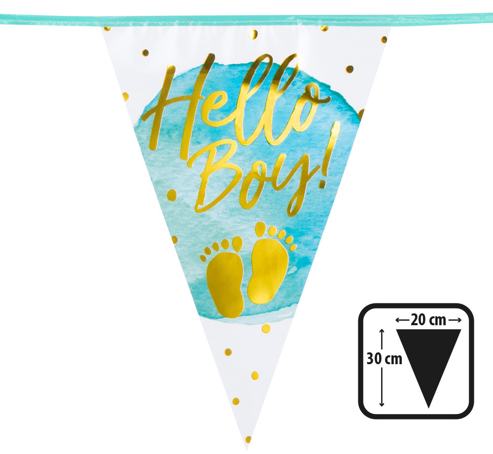 Flagguirlande Hello Boy 6 m