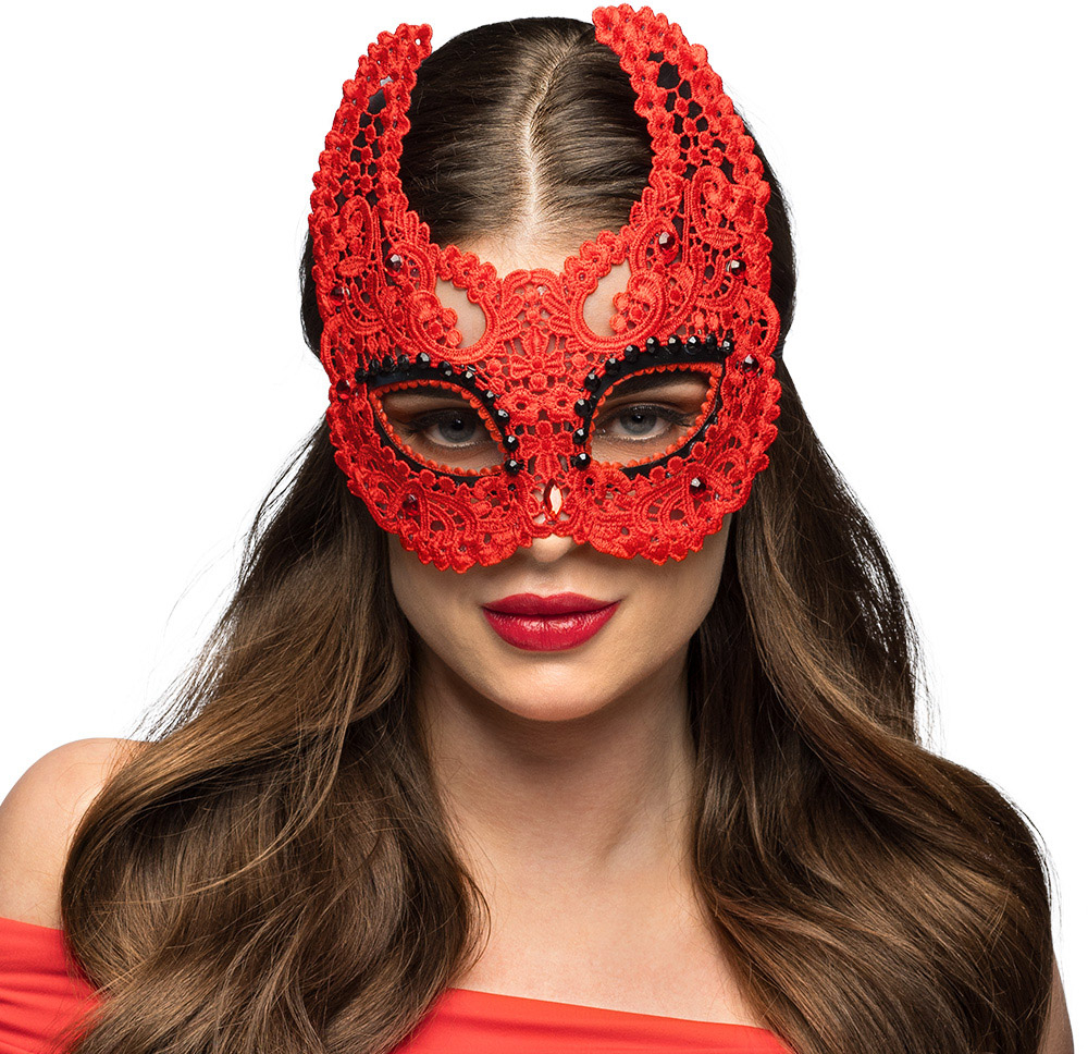 Djævel blonde maske, rød