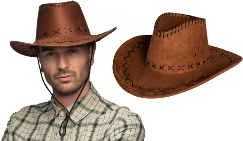 Cowboyhat ruskindslook, brun