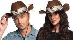 Cowboyhat ko-skind look, brun