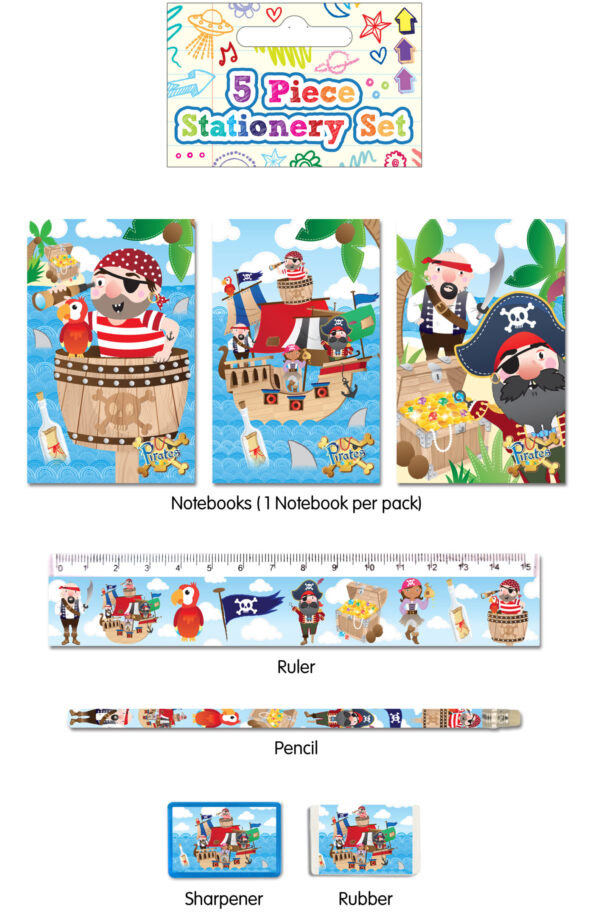 Pirat skrivesæt 5 dele