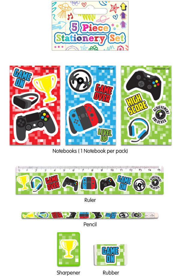 Gamer skrivesæt 5 dele
