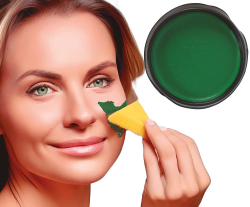 Sminke med svamp, mørkegrøn