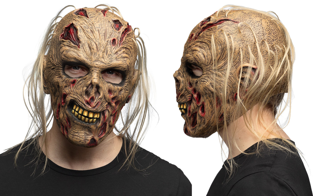 Zombie hoved maske med hår