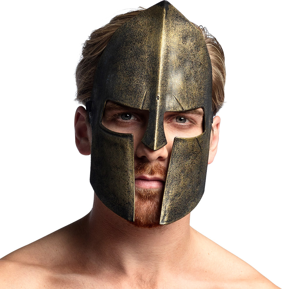 Spartansk/romersk maske, bronze