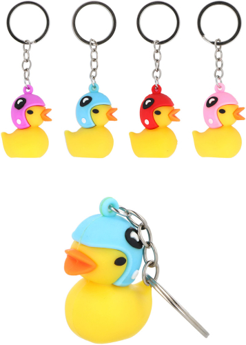 Nøglering gul badeand med hjelm