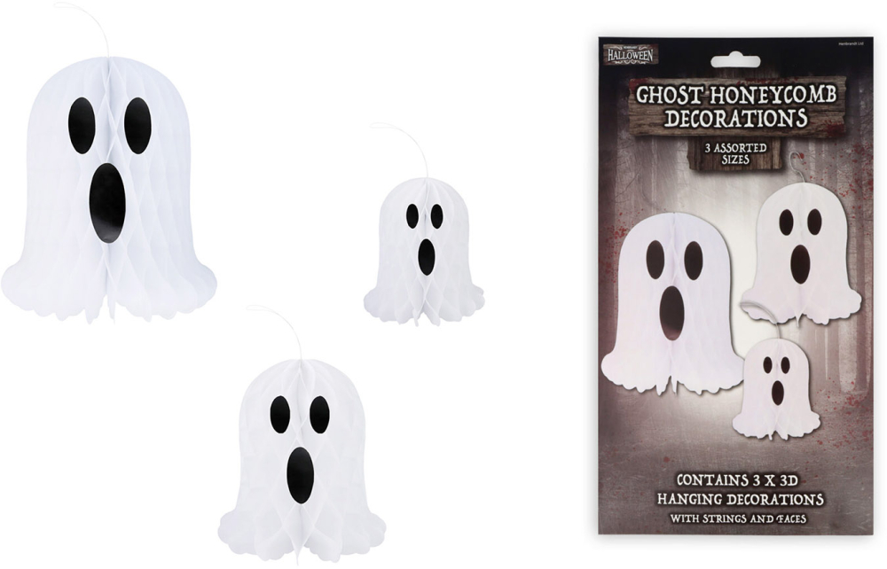 Honeycomb spøgelse deko 3-pak