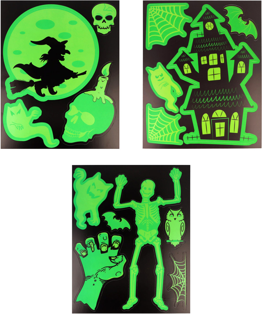 Halloween vindue-stickers 3 ark