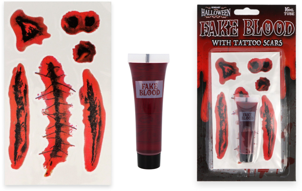 Falsk blod med tatoveringer