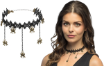 Choker med edderkopper, sort