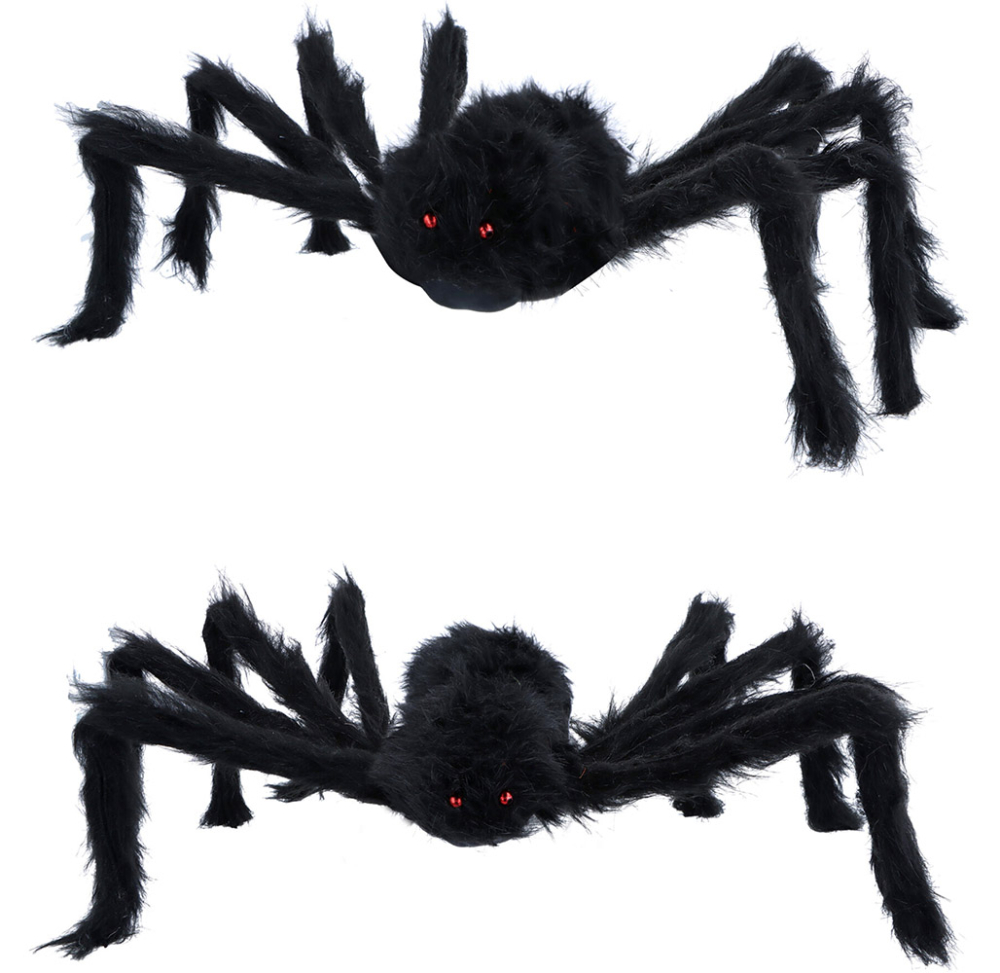 Behåret edderkop sort 100 cm