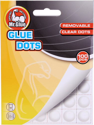 Dobbeltklæbende dots 100-pak