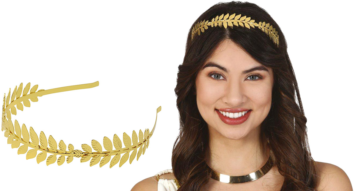 Laurbærblade hårbøjle, guld