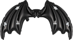 Flagermus vinger 85x50 cm, sort