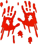 Blodige hænder gel vinduesklæb