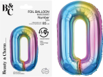 Tal ballon 0 regnbue 85 cm