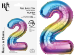 Tal ballon 2 regnbue 85 cm
