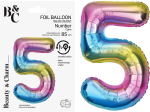 Tal ballon 5 regnbue 85 cm