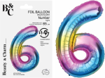Tal ballon 6 regnbue 85 cm