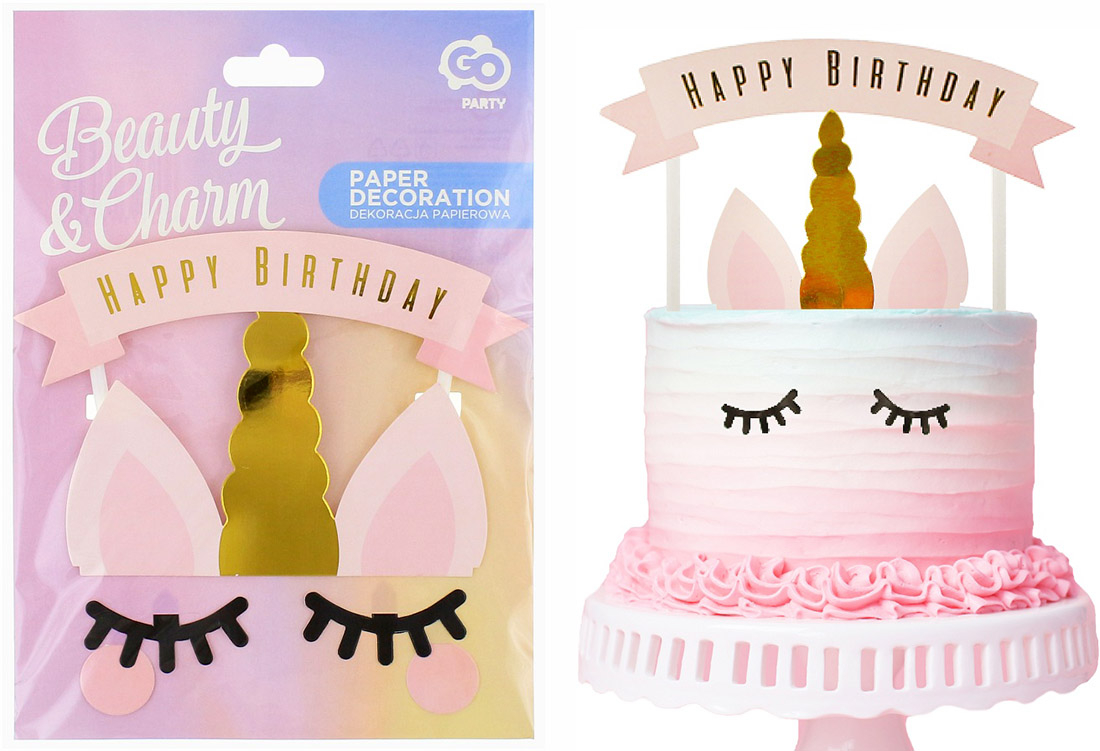 Happy Birthday unicorn kagepynt