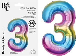 Tal ballon 3 regnbue 85 cm