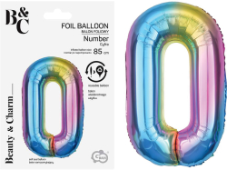 Tal ballon 0 regnbue 85 cm
