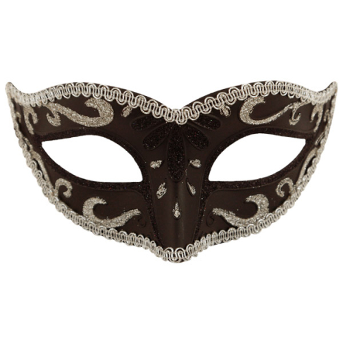 Maskerade maske, sort/sølv
