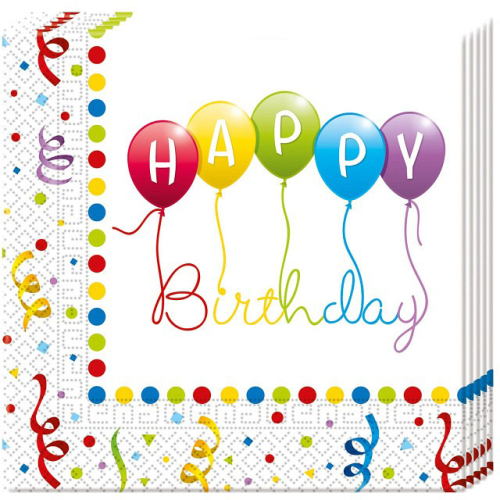 Happy Birthday servietter 20-pak