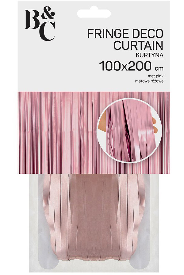 Dørgardin lametta, mat pink