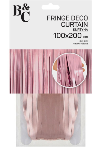 Dørgardin lametta, mat pink