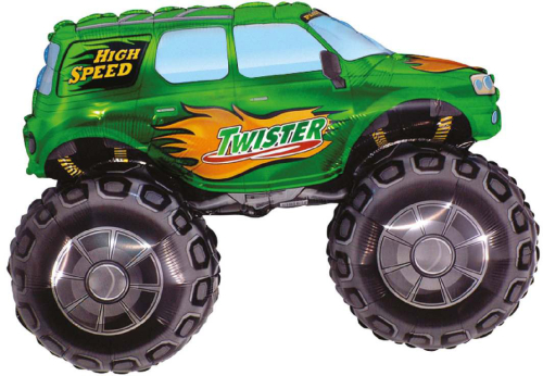 Folieballon monster truck, grøn