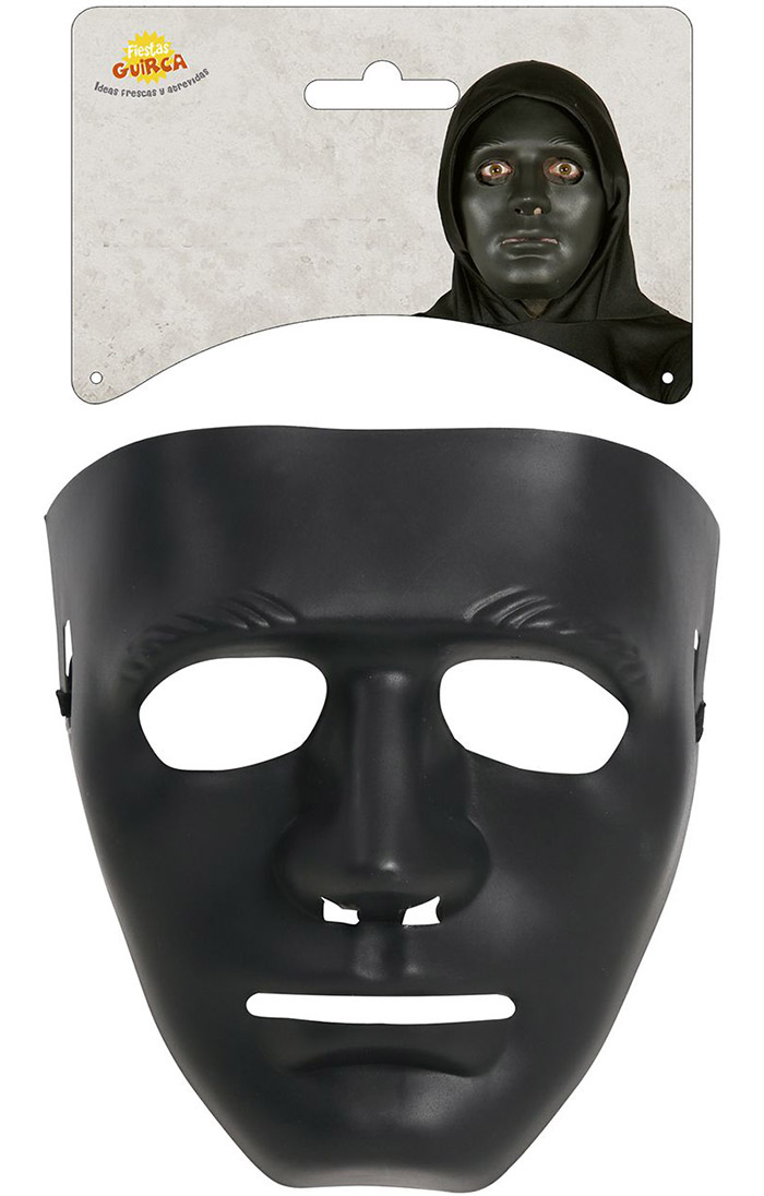 Robotmaske plast, sort