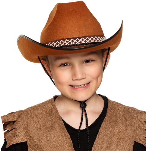 Cowboyhat brun, børne