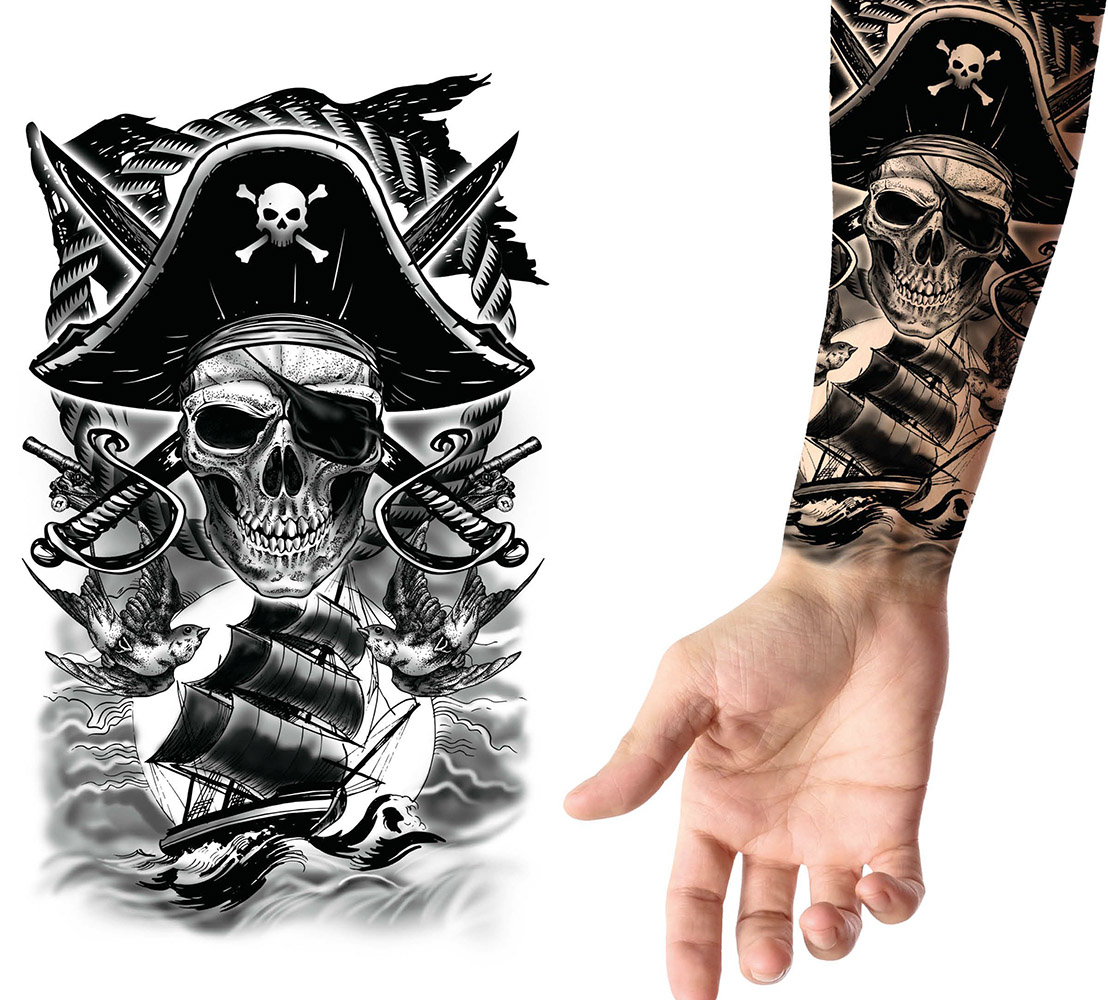Tatovering 30x14 cm pirat