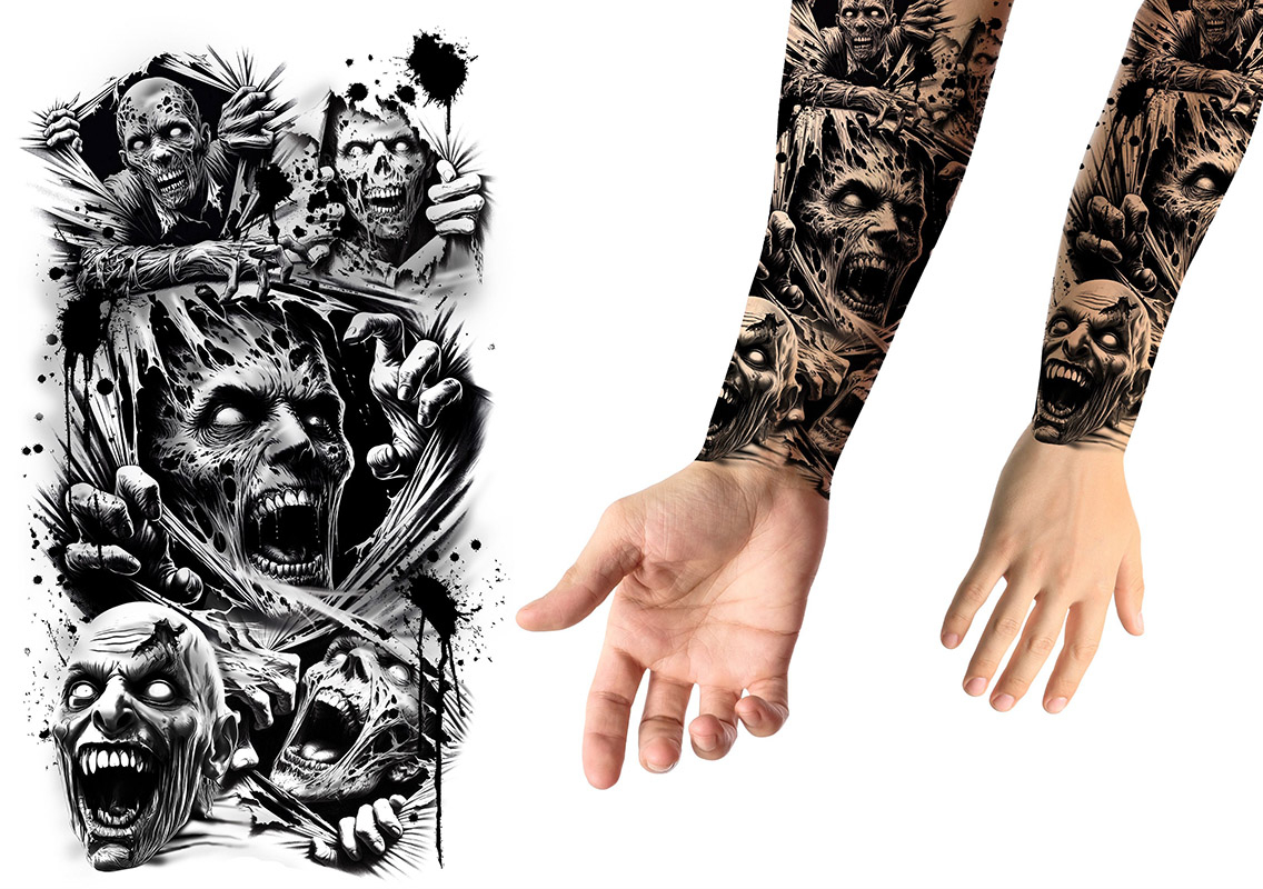Tatovering 30x14 cm zombie