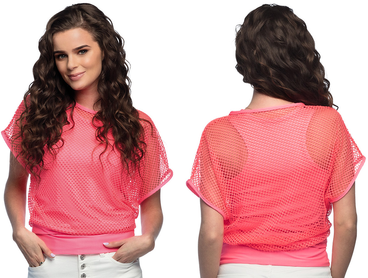 80er top neon pink, M/L