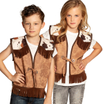 Cowboy vest 10-12 år, brun
