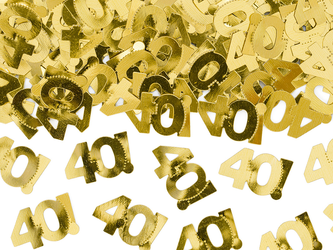 Bordkonfetti 40 guld 15 g