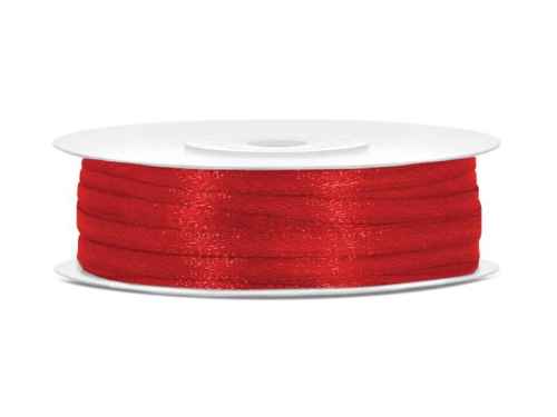 Silkebånd rød  3 mm x 50 m