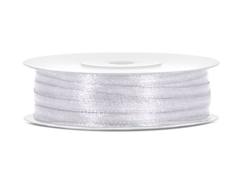 Silkebånd hvid  3 mm x 50 m