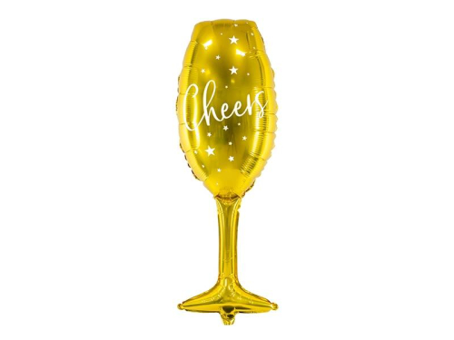 Folieballon champagne glas, guld