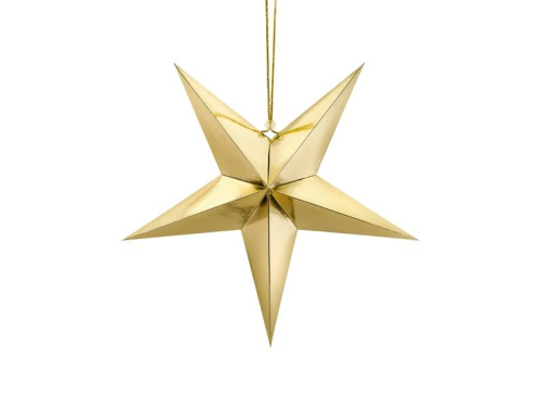 Deko stjerne papir 45 cm, guld