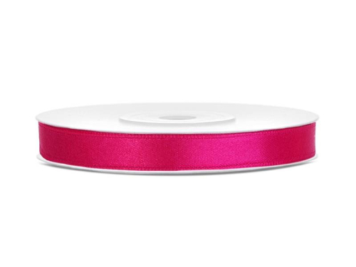 Silkebånd mørk pink 6 mm x 25 m
