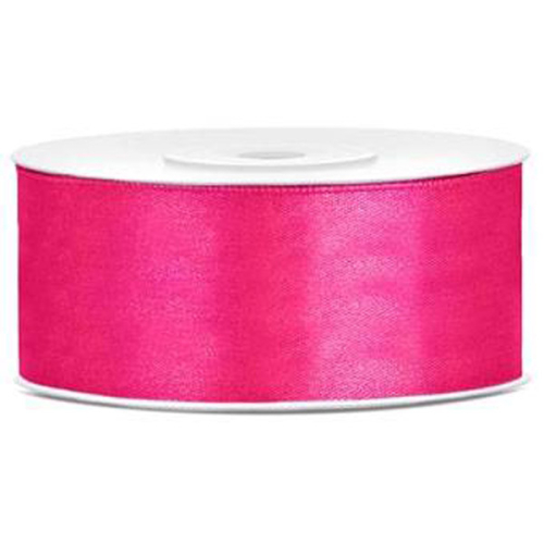 Silkebånd mørk pink 25 mm x 25 m