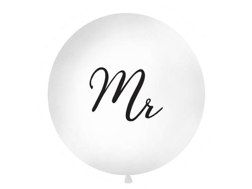 Ballon rund 1 m hvid Mr
