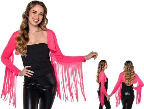 Bolero med frynser, pink, M/L
